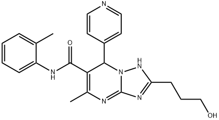 2-(3-hydroxypropyl)-5-methyl-N-(2-methylphenyl)-7-(4-pyridinyl)-4,7-dihydro[1,2,4]triazolo[1,5-a]pyrimidine-6-carboxamide Structure