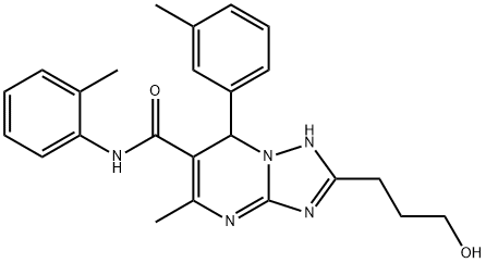 2-(3-hydroxypropyl)-5-methyl-N-(2-methylphenyl)-7-(3-methylphenyl)-4,7-dihydro[1,2,4]triazolo[1,5-a]pyrimidine-6-carboxamide Structure