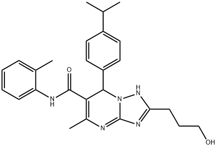 2-(3-hydroxypropyl)-7-(4-isopropylphenyl)-5-methyl-N-(2-methylphenyl)-4,7-dihydro[1,2,4]triazolo[1,5-a]pyrimidine-6-carboxamide 구조식 이미지