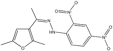 1-(2,5-dimethyl-3-furyl)ethanone {2,4-bisnitrophenyl}hydrazone Structure