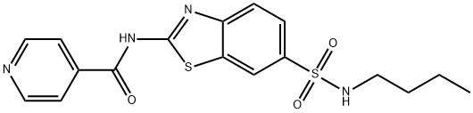 N-{6-[(butylamino)sulfonyl]-1,3-benzothiazol-2-yl}isonicotinamide Structure