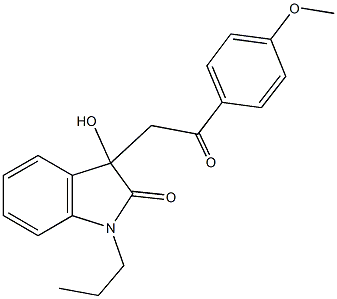 3-hydroxy-3-[2-(4-methoxyphenyl)-2-oxoethyl]-1-propyl-1,3-dihydro-2H-indol-2-one Structure