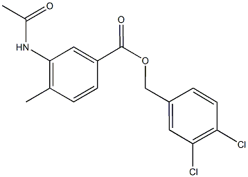 3,4-dichlorobenzyl 3-(acetylamino)-4-methylbenzoate Structure