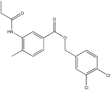 3,4-dichlorobenzyl 4-methyl-3-(propionylamino)benzoate Structure