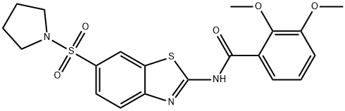 2,3-dimethoxy-N-[6-(1-pyrrolidinylsulfonyl)-1,3-benzothiazol-2-yl]benzamide Structure