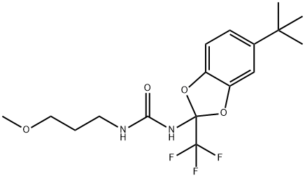 N-[5-tert-butyl-2-(trifluoromethyl)-1,3-benzodioxol-2-yl]-N'-(3-methoxypropyl)urea 구조식 이미지