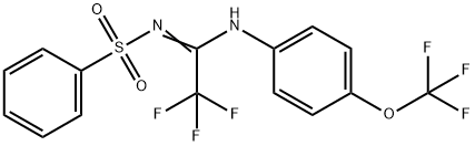 N-{2,2,2-trifluoro-N-[4-(trifluoromethoxy)phenyl]ethanimidoyl}benzenesulfonamide 구조식 이미지