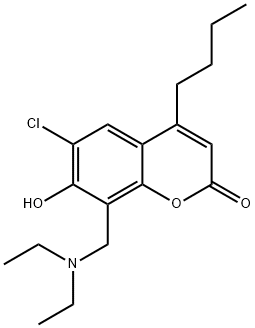 4-butyl-6-chloro-8-[(diethylamino)methyl]-7-hydroxy-2H-chromen-2-one 구조식 이미지