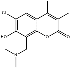 6-chloro-8-[(dimethylamino)methyl]-7-hydroxy-3,4-dimethyl-2H-chromen-2-one Structure