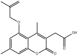 {4,7-dimethyl-5-[(2-methyl-2-propenyl)oxy]-2-oxo-2H-chromen-3-yl}acetic acid Structure