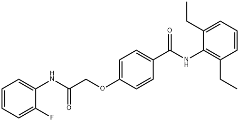 N-(2,6-diethylphenyl)-4-[2-(2-fluoroanilino)-2-oxoethoxy]benzamide 구조식 이미지