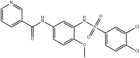 N-(3-{[(3,4-dichlorophenyl)sulfonyl]amino}-4-methoxyphenyl)nicotinamide 구조식 이미지