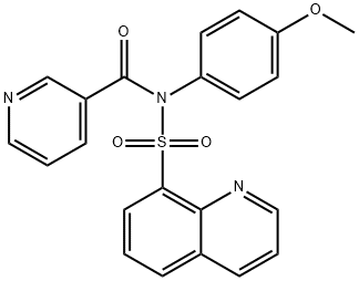 N-(4-methoxyphenyl)-N-(3-pyridinylcarbonyl)-8-quinolinesulfonamide 구조식 이미지