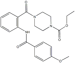 ethyl 4-{2-[(4-methoxybenzoyl)amino]benzoyl}-1-piperazinecarboxylate 구조식 이미지