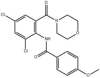 N-[2,4-dichloro-6-(4-morpholinylcarbonyl)phenyl]-4-methoxybenzamide 구조식 이미지
