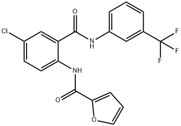 N-(4-chloro-2-{[3-(trifluoromethyl)anilino]carbonyl}phenyl)-2-furamide 구조식 이미지