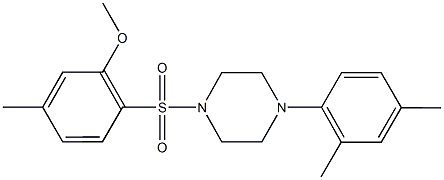 1-(2,4-dimethylphenyl)-4-[(2-methoxy-4-methylphenyl)sulfonyl]piperazine Structure