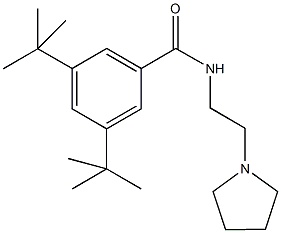 3,5-ditert-butyl-N-[2-(1-pyrrolidinyl)ethyl]benzamide Structure