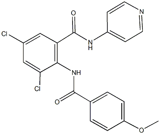 3,5-dichloro-2-[(4-methoxybenzoyl)amino]-N-(4-pyridinyl)benzamide 구조식 이미지