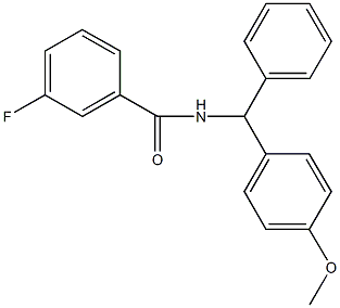 3-fluoro-N-[(4-methoxyphenyl)(phenyl)methyl]benzamide 구조식 이미지