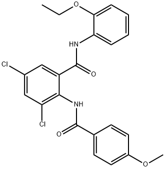 3,5-dichloro-N-(2-ethoxyphenyl)-2-[(4-methoxybenzoyl)amino]benzamide 구조식 이미지