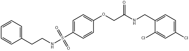 N-(2,4-dichlorobenzyl)-2-(4-{[(2-phenylethyl)amino]sulfonyl}phenoxy)acetamide 구조식 이미지