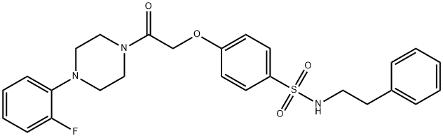4-{2-[4-(2-fluorophenyl)-1-piperazinyl]-2-oxoethoxy}-N-(2-phenylethyl)benzenesulfonamide 구조식 이미지