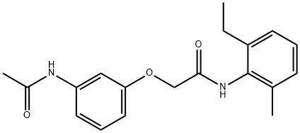 2-[3-(acetylamino)phenoxy]-N-(2-ethyl-6-methylphenyl)acetamide 구조식 이미지