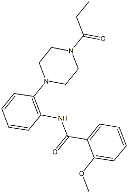 2-methoxy-N-[2-(4-propionyl-1-piperazinyl)phenyl]benzamide 구조식 이미지