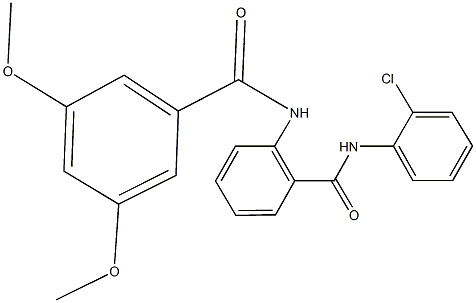 N-{2-[(2-chloroanilino)carbonyl]phenyl}-3,5-dimethoxybenzamide 구조식 이미지