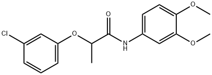 2-(3-chlorophenoxy)-N-(3,4-dimethoxyphenyl)propanamide Structure