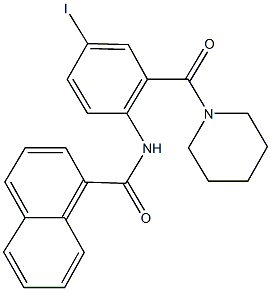 N-[4-iodo-2-(1-piperidinylcarbonyl)phenyl]-1-naphthamide 구조식 이미지