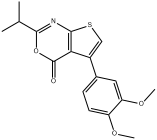 5-(3,4-dimethoxyphenyl)-2-isopropyl-4H-thieno[2,3-d][1,3]oxazin-4-one 구조식 이미지