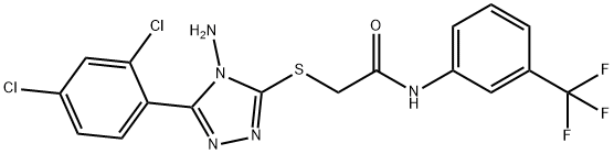 2-{[4-amino-5-(2,4-dichlorophenyl)-4H-1,2,4-triazol-3-yl]sulfanyl}-N-[3-(trifluoromethyl)phenyl]acetamide 구조식 이미지