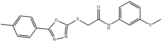 2-{[5-(4-methylphenyl)-1,3,4-oxadiazol-2-yl]sulfanyl}-N-[3-(methylsulfanyl)phenyl]acetamide Structure