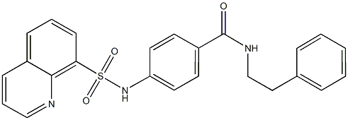 N-(2-phenylethyl)-4-[(8-quinolinylsulfonyl)amino]benzamide 구조식 이미지