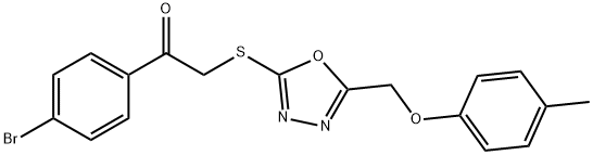 1-(4-bromophenyl)-2-({5-[(4-methylphenoxy)methyl]-1,3,4-oxadiazol-2-yl}sulfanyl)ethanone Structure