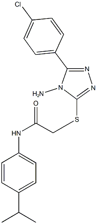 2-{[4-amino-5-(4-chlorophenyl)-4H-1,2,4-triazol-3-yl]sulfanyl}-N-(4-isopropylphenyl)acetamide 구조식 이미지