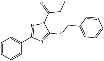 5-(benzylsulfanyl)-3-phenyl-1-propionyl-1H-1,2,4-triazole Structure