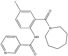 N-[2-(1-azepanylcarbonyl)-4-iodophenyl]nicotinamide 구조식 이미지