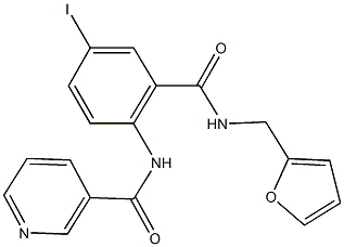 N-(2-{[(2-furylmethyl)amino]carbonyl}-4-iodophenyl)nicotinamide 구조식 이미지