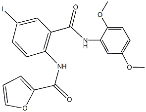 N-{2-[(2,5-dimethoxyanilino)carbonyl]-4-iodophenyl}-2-furamide 구조식 이미지