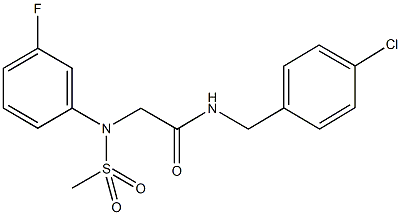 N-(4-chlorobenzyl)-2-[3-fluoro(methylsulfonyl)anilino]acetamide Structure