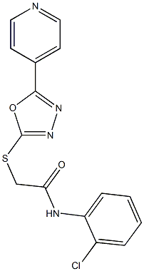 N-(2-chlorophenyl)-2-{[5-(4-pyridinyl)-1,3,4-oxadiazol-2-yl]sulfanyl}acetamide 구조식 이미지