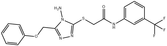 2-{[4-amino-5-(phenoxymethyl)-4H-1,2,4-triazol-3-yl]sulfanyl}-N-[3-(trifluoromethyl)phenyl]acetamide 구조식 이미지