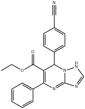 ethyl 7-(4-cyanophenyl)-5-phenyl-4,7-dihydro[1,2,4]triazolo[1,5-a]pyrimidine-6-carboxylate Structure