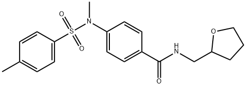 4-{methyl[(4-methylphenyl)sulfonyl]amino}-N-(tetrahydro-2-furanylmethyl)benzamide 구조식 이미지