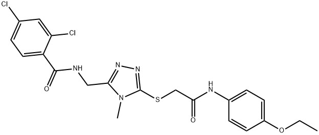 2,4-dichloro-N-[(5-{[2-(4-ethoxyanilino)-2-oxoethyl]thio}-4-methyl-4H-1,2,4-triazol-3-yl)methyl]benzamide Structure