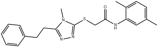 N-(2,5-dimethylphenyl)-2-{[4-methyl-5-(2-phenylethyl)-4H-1,2,4-triazol-3-yl]sulfanyl}acetamide 구조식 이미지