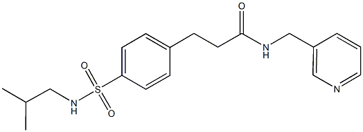 3-{4-[(isobutylamino)sulfonyl]phenyl}-N-(3-pyridinylmethyl)propanamide 구조식 이미지